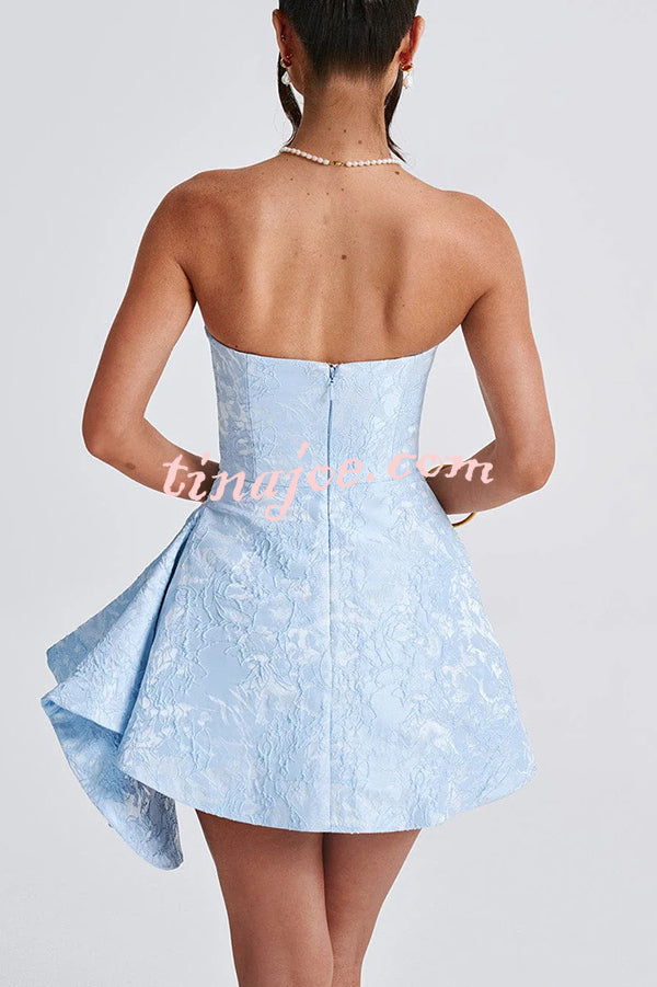 Jacquard Elegant Off-shoulder Backless Fitted Mini Dress
