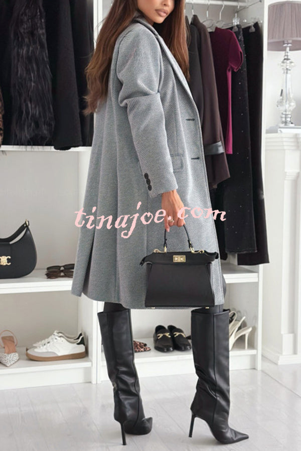 Fashionable Casual Lapel Long Sleeve Single Breasted Loose Coat