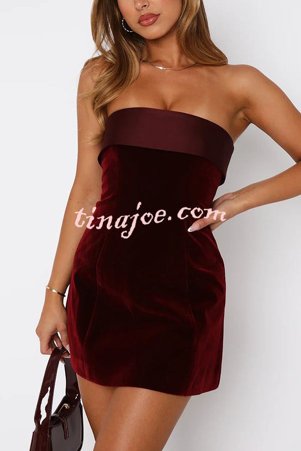 Fashionable and Sexy Strapless Backless Mini Dress