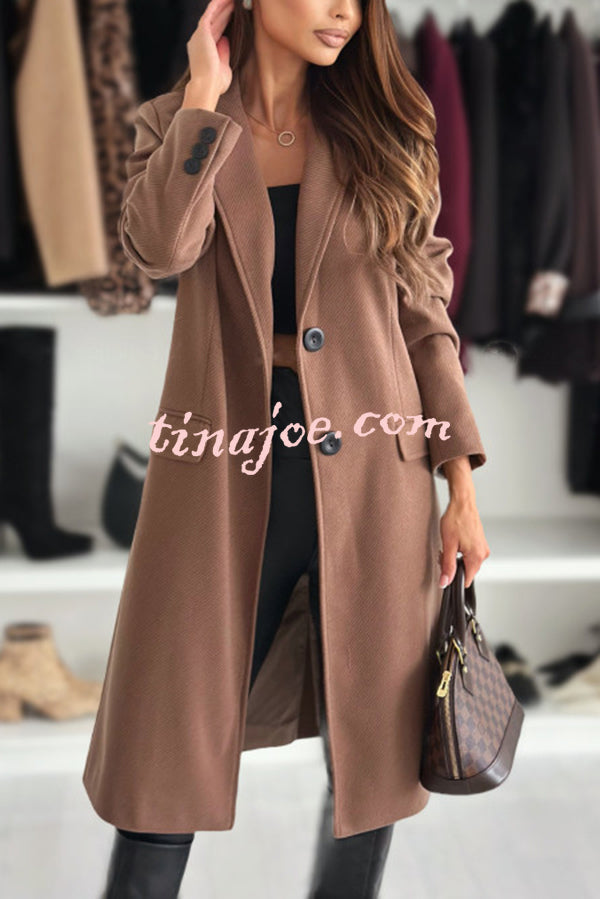 Fashionable Casual Lapel Long Sleeve Single Breasted Loose Coat