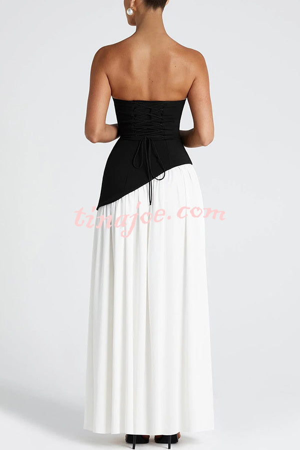 Elegant Off Shopulder Chiffon Pleated Hem Scarf Slit Maxi Dress
