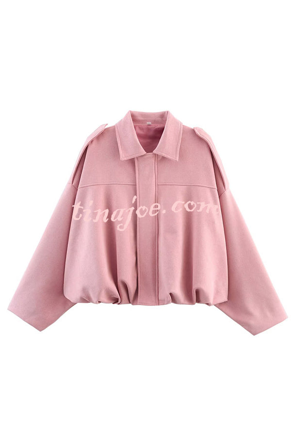 Fashion Lapel Long-sleeved Casual Bomber Jacket
