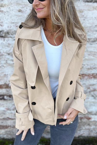 Fashion Lapel Double-breasted Casual Trench Coat Jacket