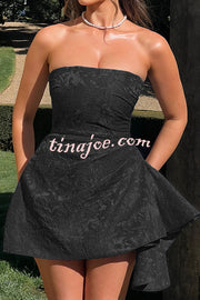 Jacquard Elegant Off-shoulder Backless Fitted Mini Dress