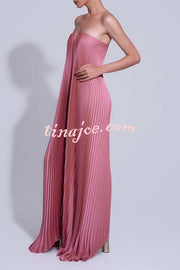 Darling Moment Satin Fabric Off Shoulder V-neck Asymmetric Hem A-line Maxi Dress