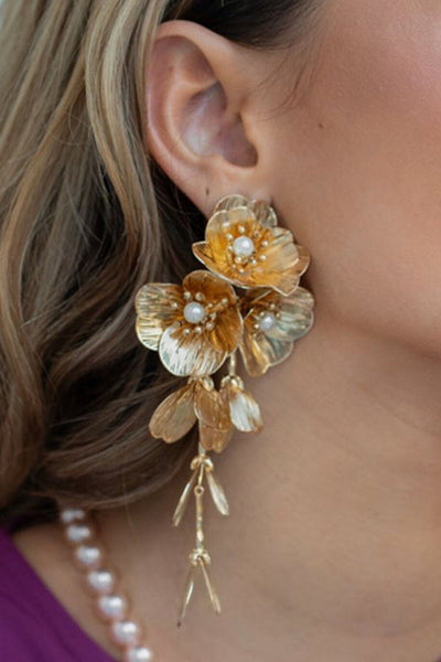 Alloy Flower Earrings