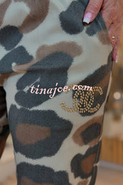 Unique Printed Hot Stamping Casual Pocket Pants