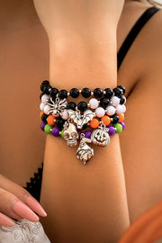 Halloween Colorful Beaded Skeleton Witch Bracelet