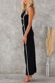 In The Heads Turn Line Trim Bodycon Stretch Maxi Dress