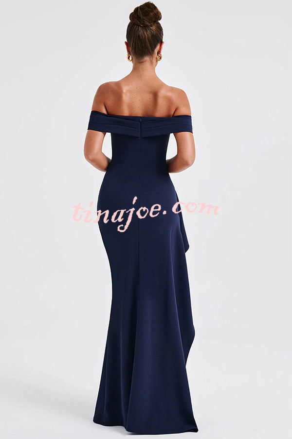 Sexy Lady Off Shoulder High Slit Maxi Dress