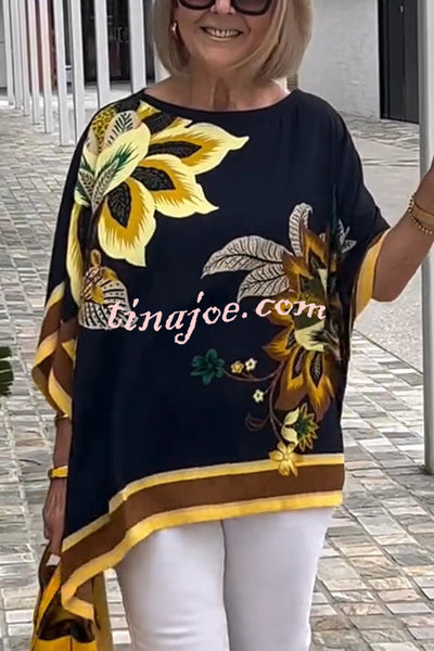 Unique Printed Casual Half Sleeve Loose Top