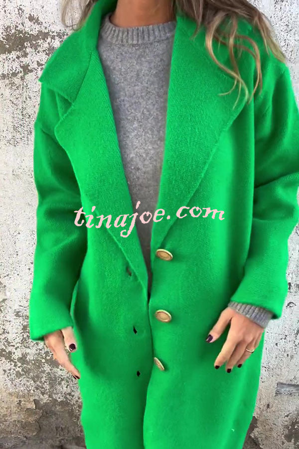 Solid Color Lapel Long Sleeve Loose Casual Jacket