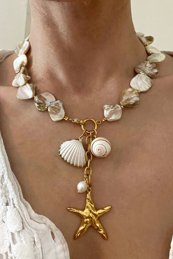 Exaggerated Irregular Shell Collarbone Necklace