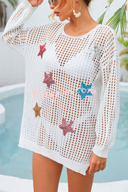 Beach Vacation Five-pointed Star Hollow Loose Cover Ups