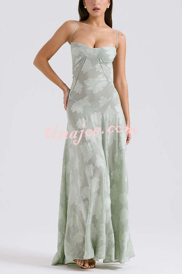 Fashion Sexy Suspenders See-through Holiday Slim Maxi Dress