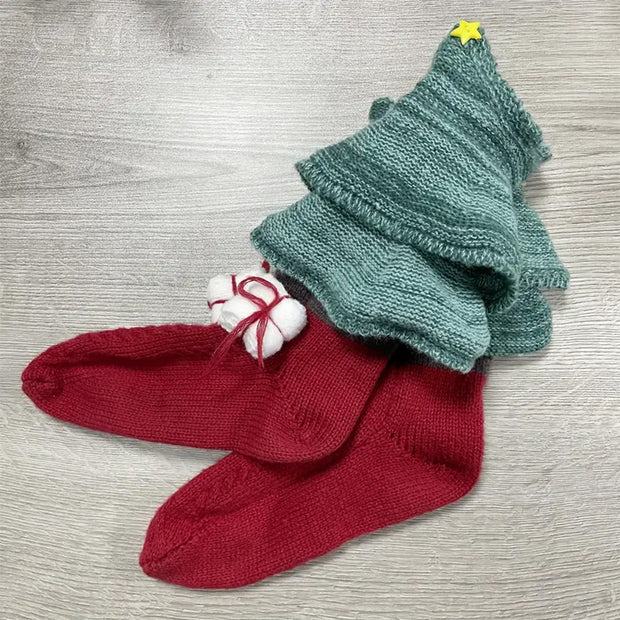 Comfy & Warm Knitted Socks Christmas Colorblock Socks