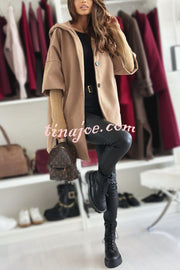 Solid Color Loose Pocket Hooded Long Sleeve Jacket