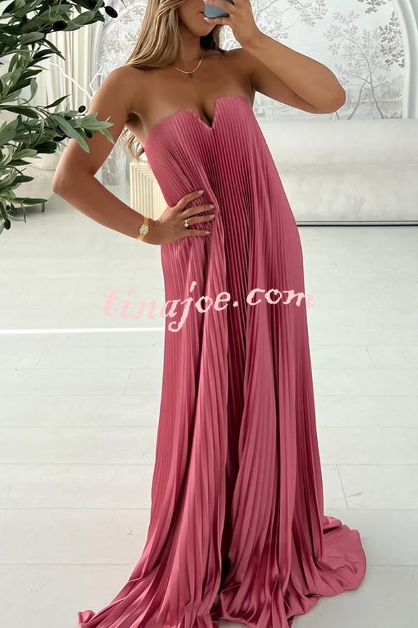 Darling Moment Satin Fabric Off Shoulder V-neck Asymmetric Hem A-line Maxi Dress