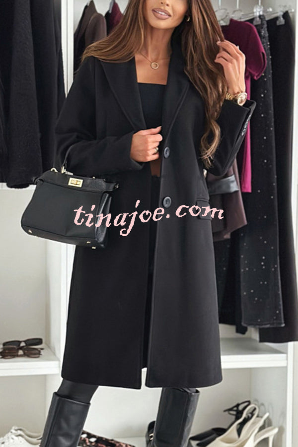 Fashionable Casual Lapel Long Sleeve Single Breasted Loose Coat