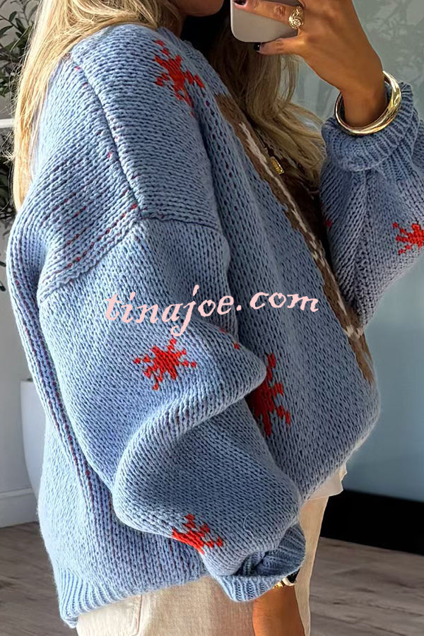 Christmas Knitted Boots Round Neck Long Sleeve Sweater