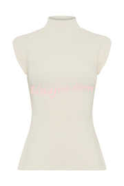 Effortless Chic Ribbed Knit High Neck Open Back Stretch Top