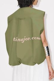 Fashion Zipper Sleeveless Pocket Loose Vest Jacket