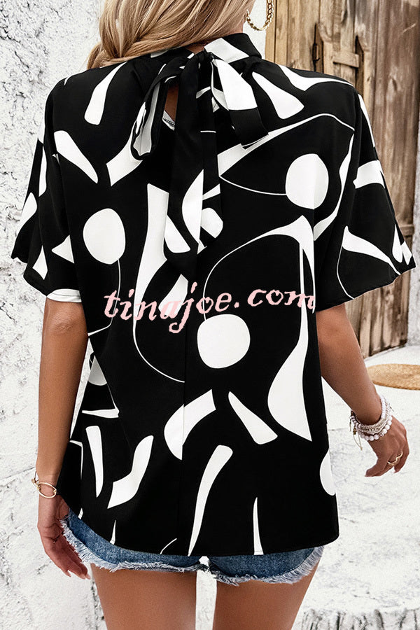 Exaggerated Unique Printed Patchwork Short Sleeved Shirt