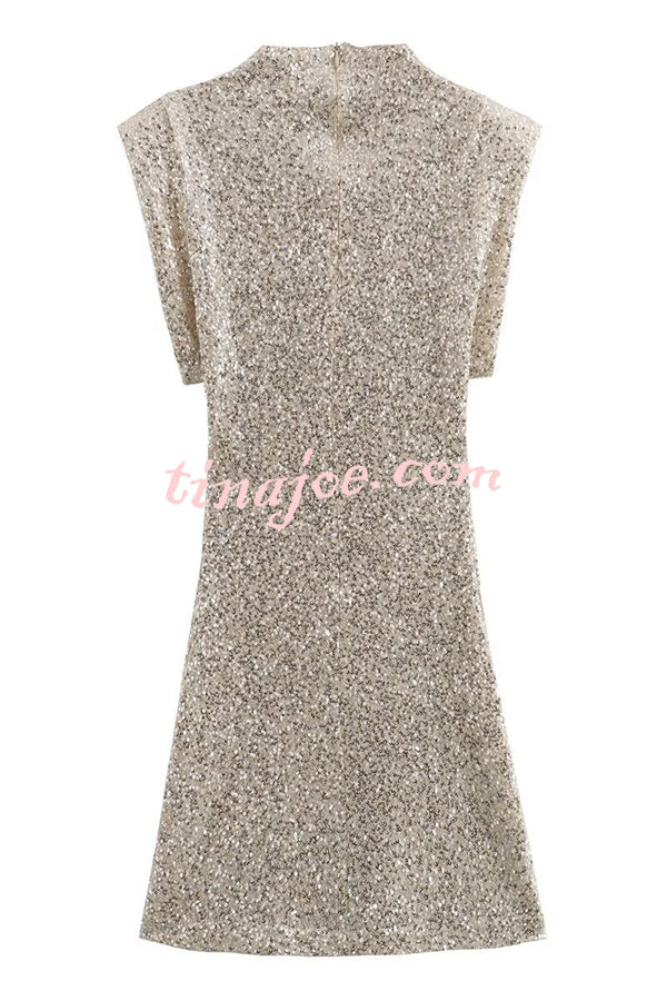 Adorable Sexy Vibes Sequin Wide Sleeve Mini Dress