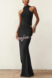 Sexy Sleeveless Slim Waist Hollow Out Maxi Dress