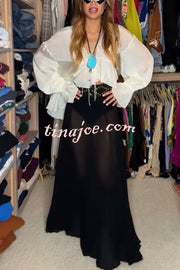 Boho Forever Chiffon High Rise Elastic Waist A-line Maxi Skirt