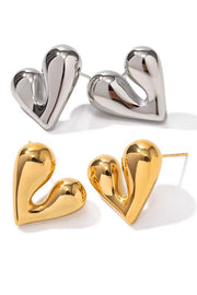 Fashionable Metal Style Love Heart Earrings