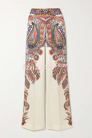 Feeling Dreamy Paisley Print High Rise Pocket Wide Leg Pants