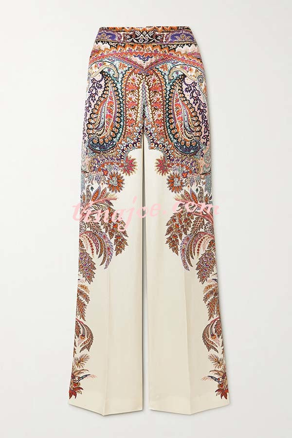 Feeling Dreamy Paisley Print High Rise Pocket Wide Leg Pants