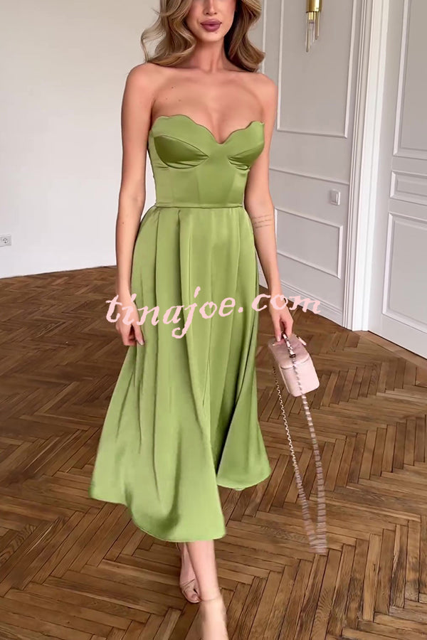 Solid Color Off-shoulder Sleeveless Slim Sexy Midi Dress