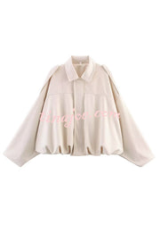 Fashion Lapel Long-sleeved Casual Bomber Jacket