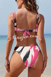 Unique Print Sexy Stretch Two-Piece Bikini Swimsuit