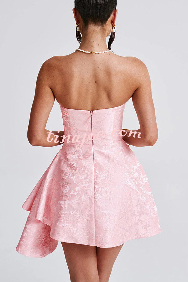 Jacquard Elegant Off-shoulder Backless Fitted Mini Dress