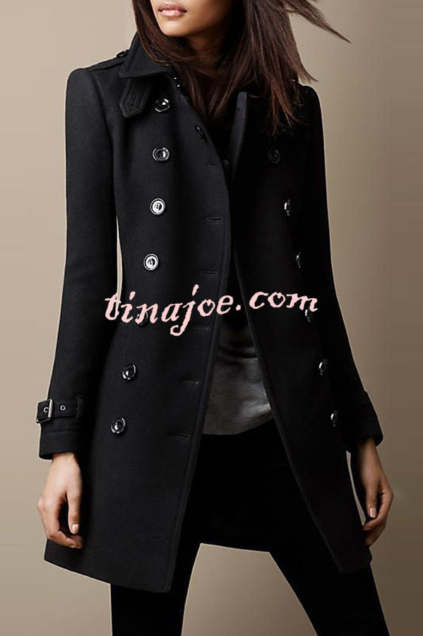 Casual Lapel Long Sleeve Button Coat