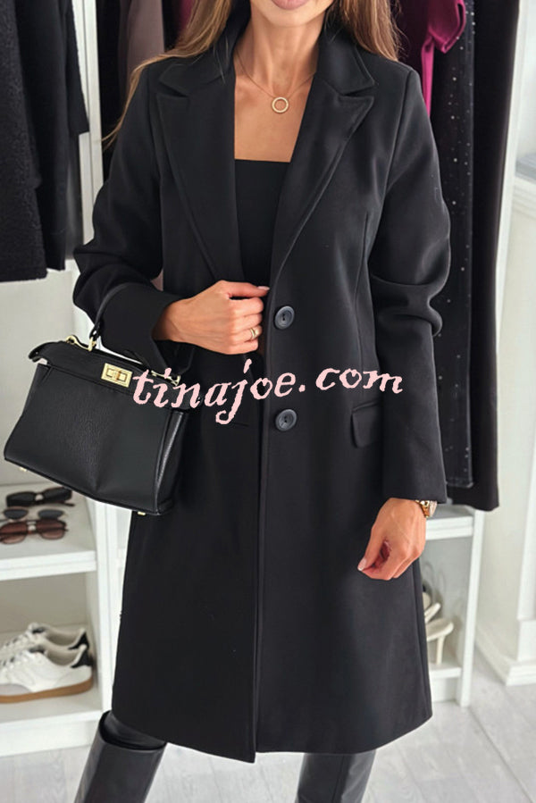 Fashionable Casual Lapel Long Sleeve Single Breasted Loose Coat