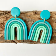 Rainbow colored polymer earrings