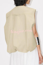 Fashion Zipper Sleeveless Pocket Loose Vest Jacket