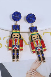 Christmas Little Soldier Electroplated Alloy Earrings