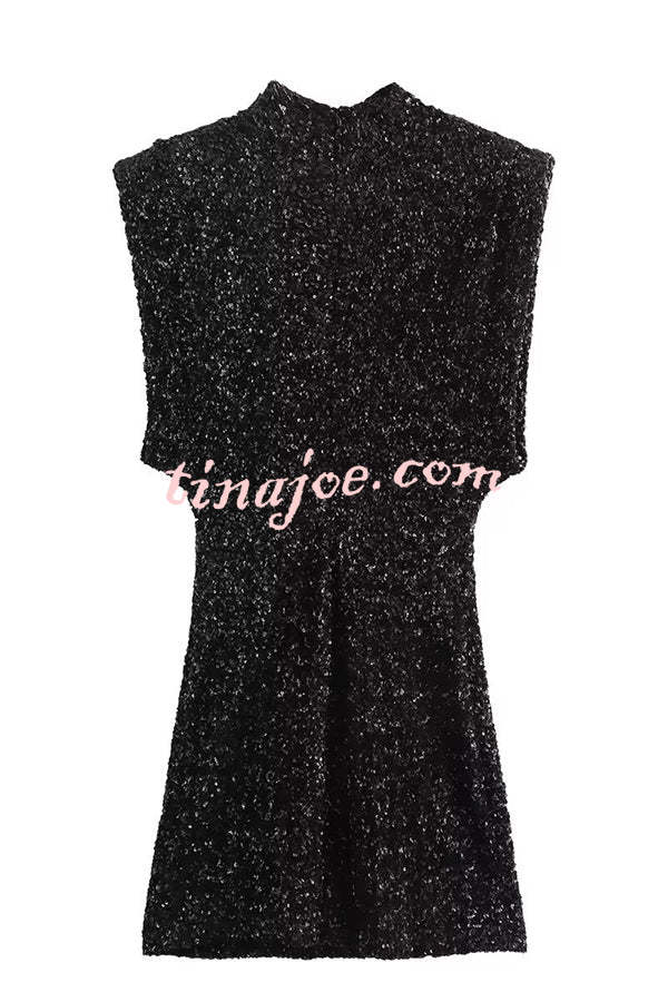 Adorable Sexy Vibes Sequin Wide Sleeve Mini Dress