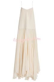 Resort Style Sexy Suspender Backless Large Hem Maxi Dress