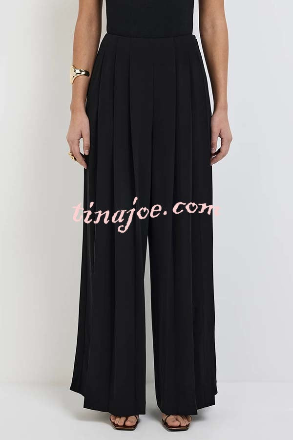 Show Exquisiteness High Rise Pleated Wide Leg Pants