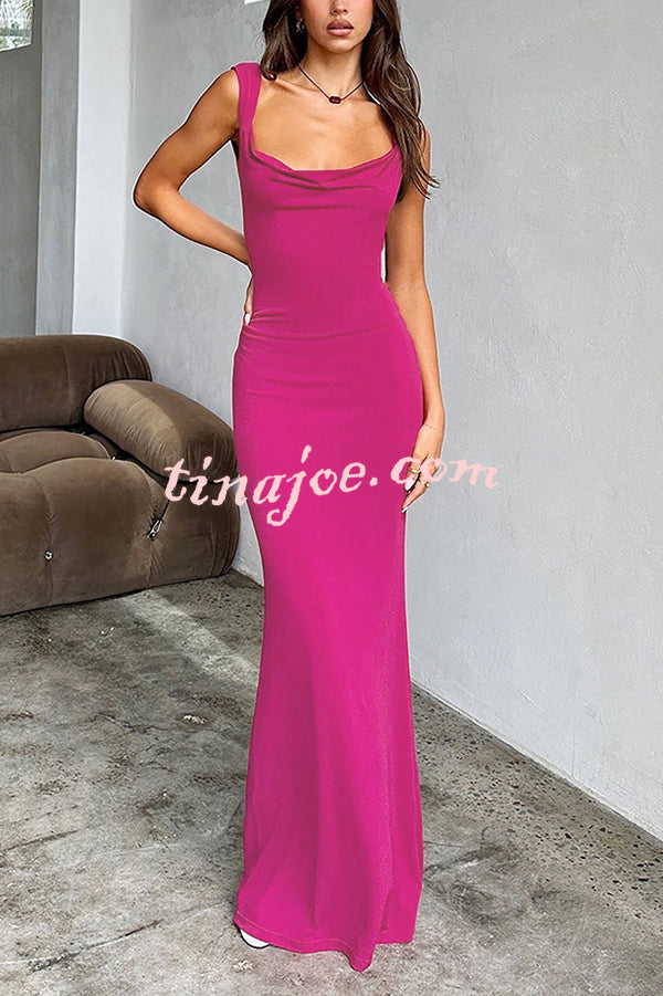 Sexy Backless Stitching Bow Slim Maxi Dress