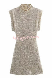 Adorable Sexy Vibes Sequin Wide Sleeve Mini Dress