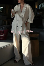 Fashionable Wrinkled Lapel Long-sleeved Loose Blazer