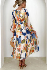 Eclipse Season Printed Long Sleeve Flowy Maxi Dress