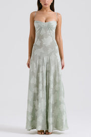 Fashion Sexy Suspenders See-through Holiday Slim Maxi Dress